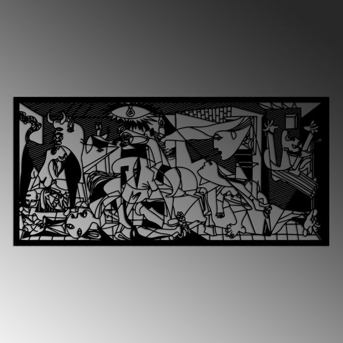 Wallity Picasso Escultura de Pared de Metal Negro